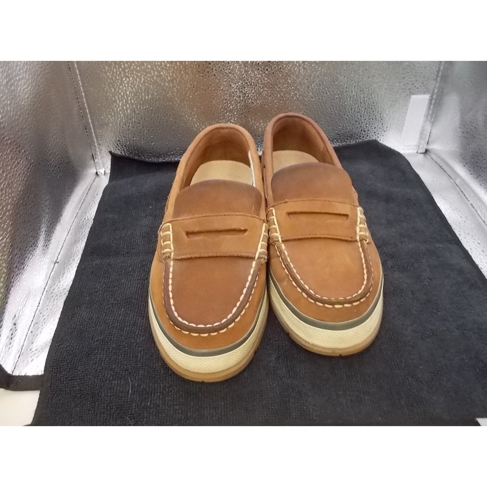 GH Bass & Co Kids Washable Penny Loafers Tan Brown Comfort Slip On Shoes